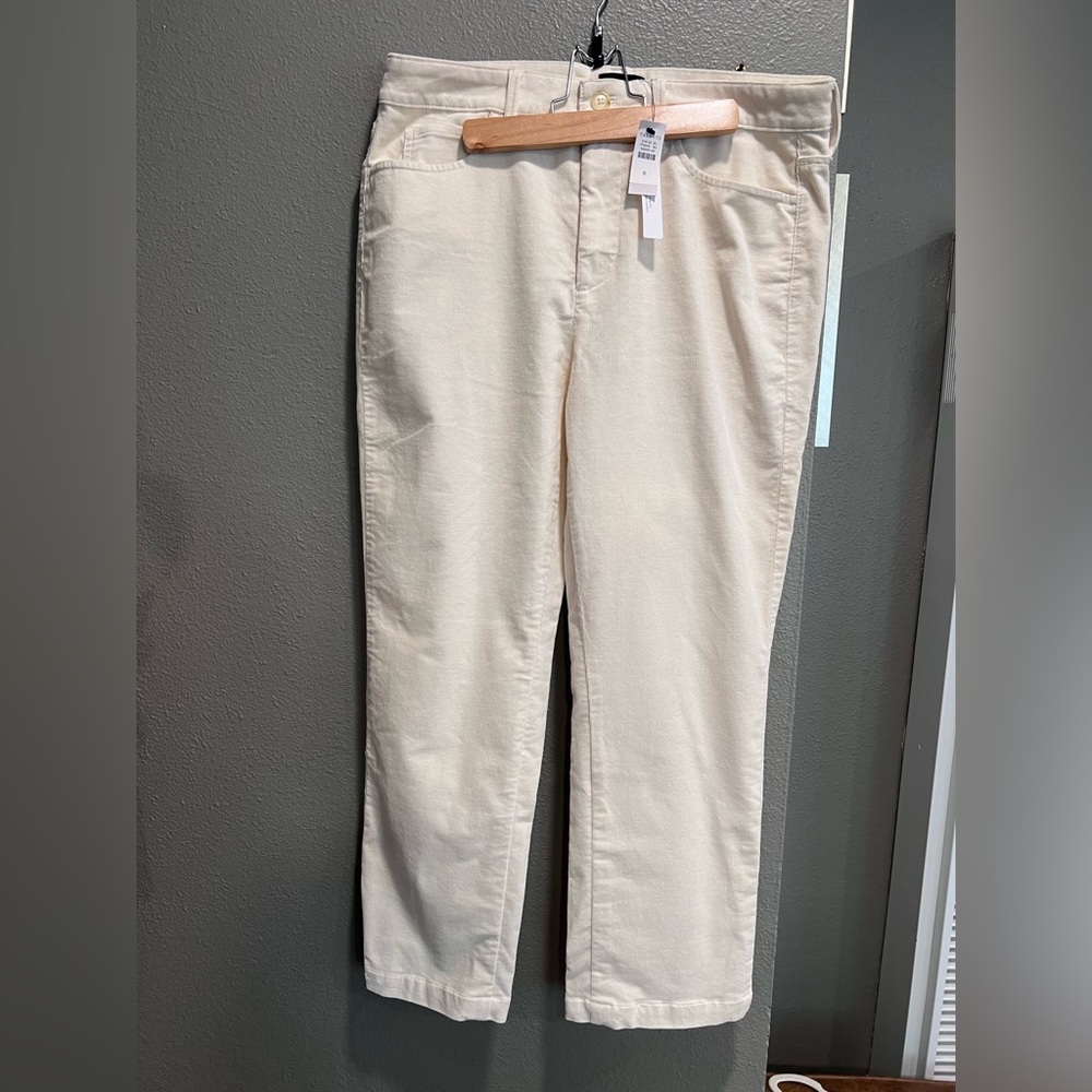 Talbots NWT Women's Straight Leg Cream 
 Corduroy Pants